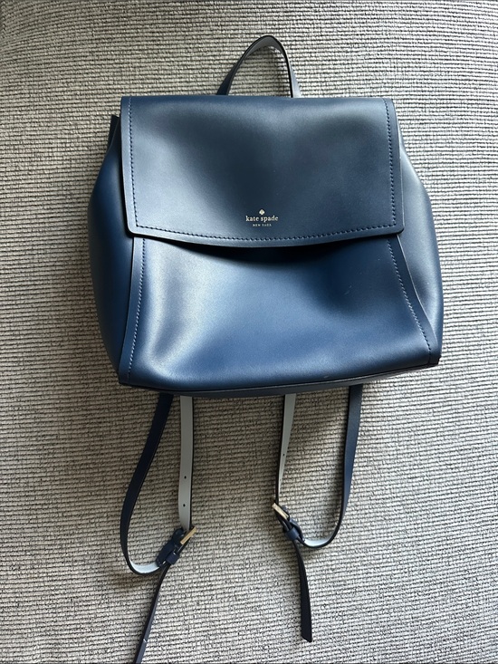 kate spade Handbags - kate spade navy blue leather backpack